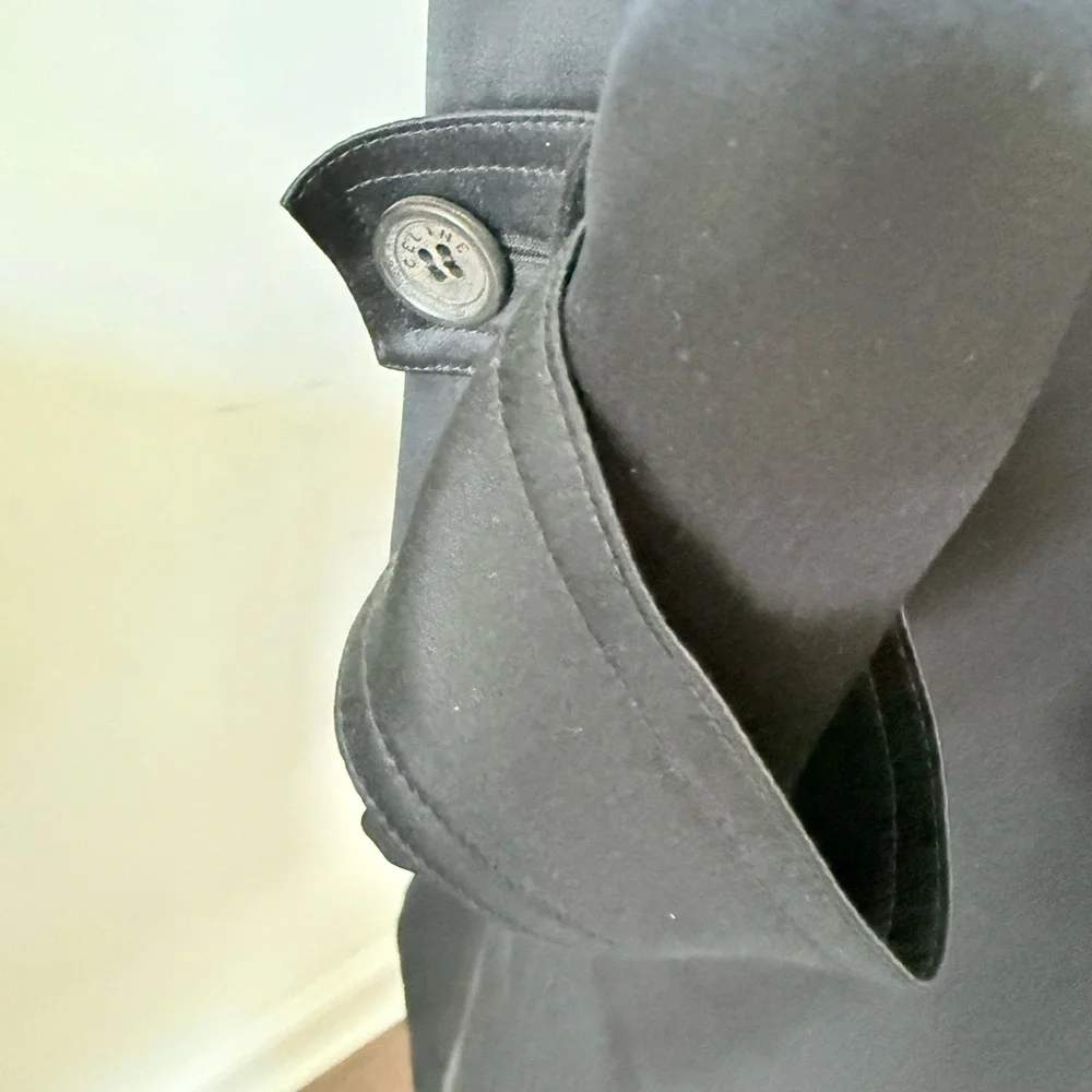 CELINE Silk Wool Blend Belted Trench Coat - Picture 10 of 16